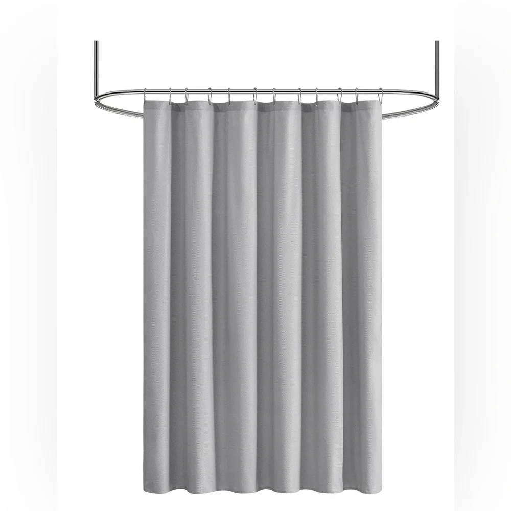 Mainstays 15-Piece Grey Solid Polyester Shower Curtain Bath Set, 70